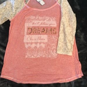 NWT Maurice’s lace baseball graphic tee.